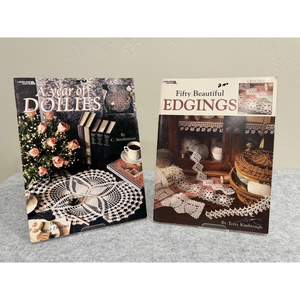 Lot of 2 Crochet Doily Patterns from Leisure Arts